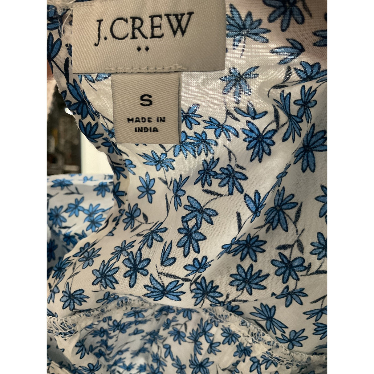 J. Crew White Floral Canvas Blouse S