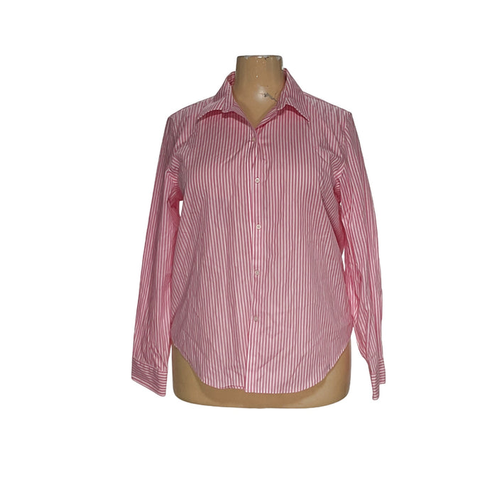 Lauren Ralph Lauren Button-Up Pink Top - Size 2XL