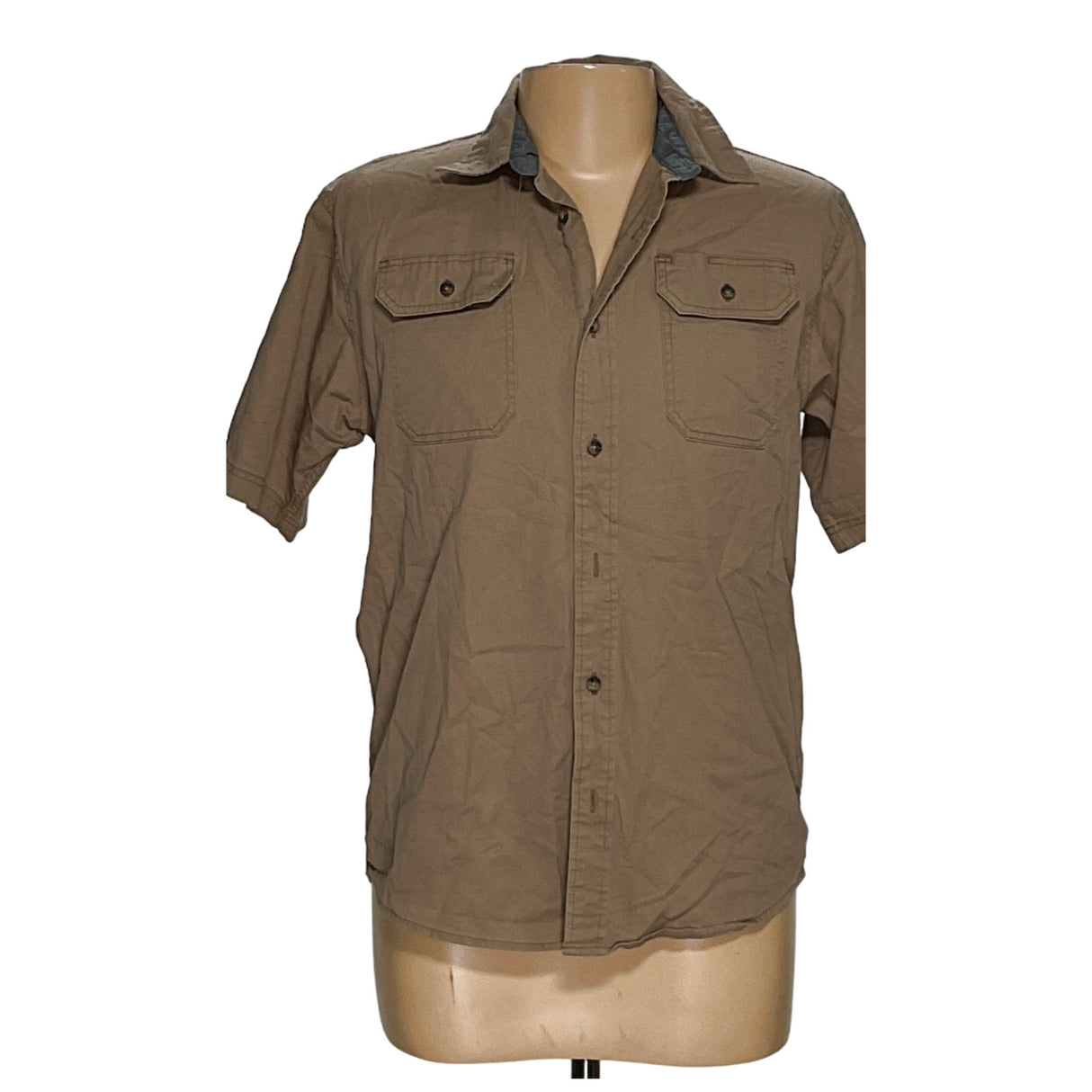 Wrangler Brown Button-Up Shirt, Men's M