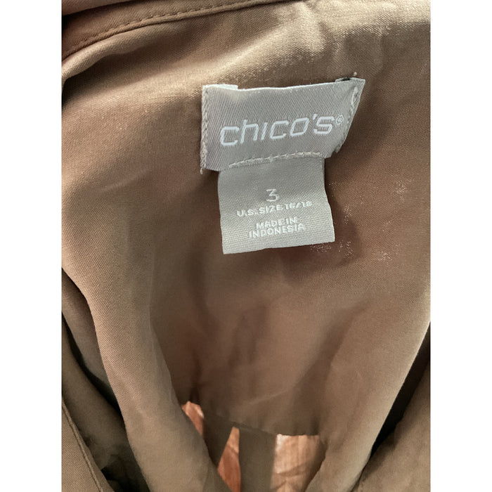 Chico's Brown Modal Button-Up Top - Size 3 Plus