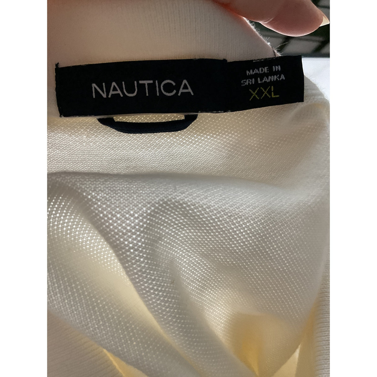 NAUTICA Men's 2XL Henley Sweatshirt in Cream