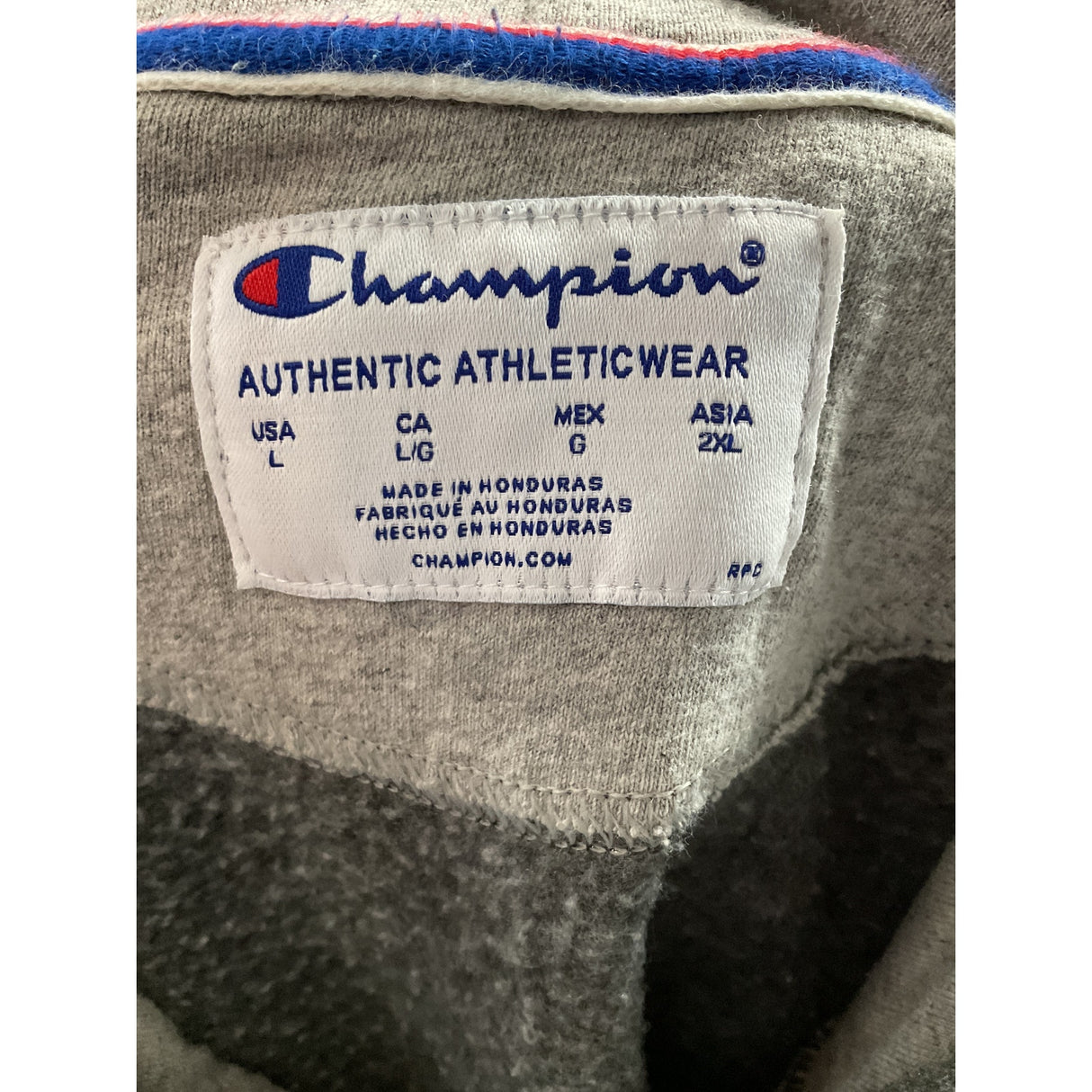 Champion Men's Gray Pullover Hoodie L