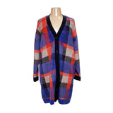 Ann Taylor Multicolor Plaid Cardigan XL