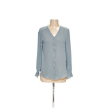 Tahari Blue XS Button-Up Top