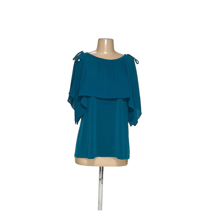 Michael Kors Blue Polyester Blouse, Women's Size L