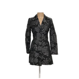 WHBM Black Rayon Overcoat, Size S