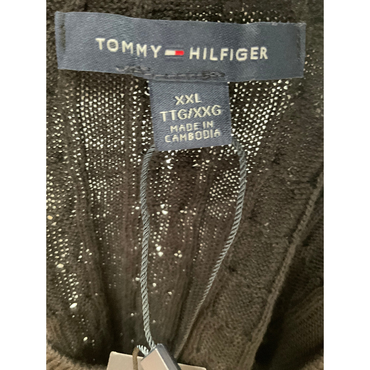 Tommy Hilfiger Black Cotton Sweater XXL