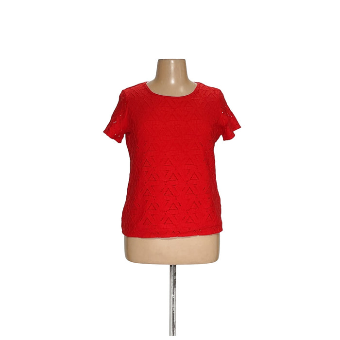 Andrew Marc Red Nylon Blouse - Size L