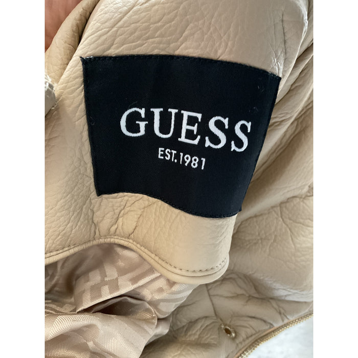 GUESS Beige Quilted Jacket - Women's L