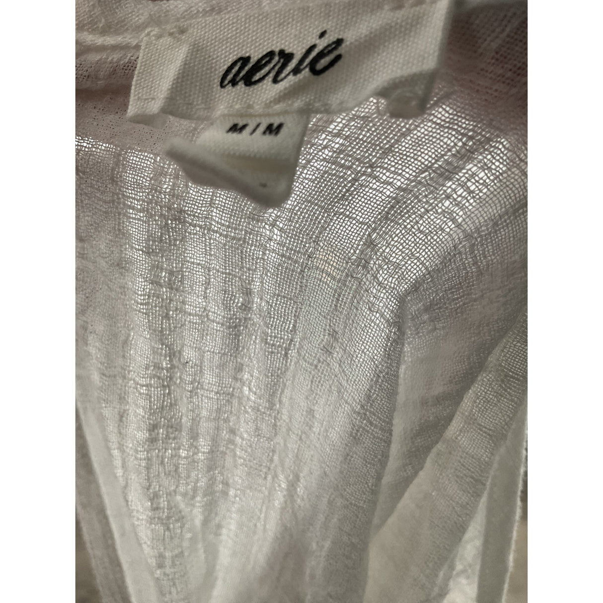 Aerie White Cotton Blouson Dress - Women's M