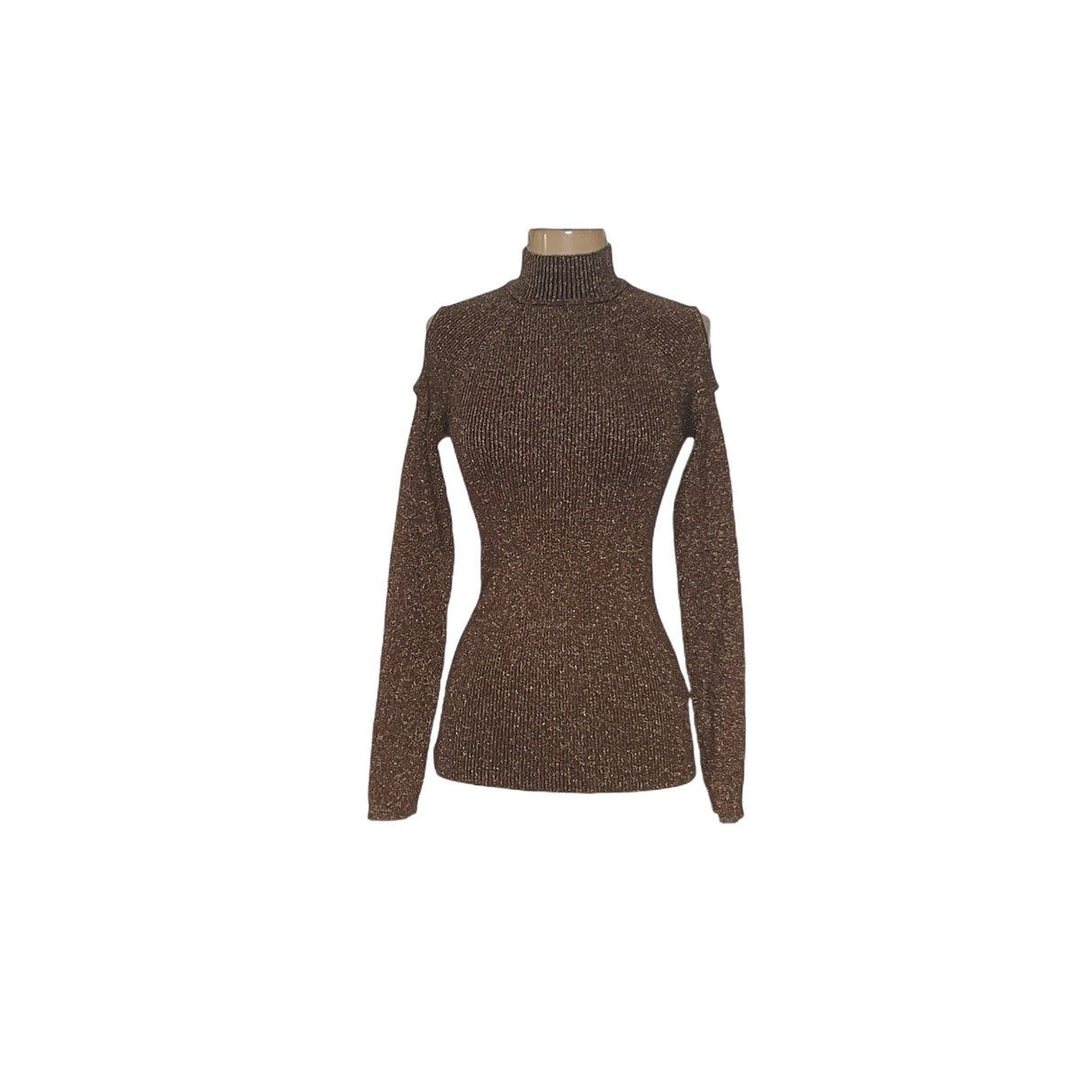 Cache Brown Cotton Pullover Sweater