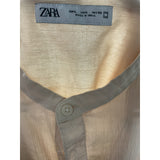 ZARA Beige 100% Cotton Women's Button-Up Top