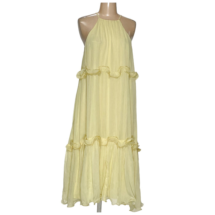 Endless rose Yellow A-Line Midi Dress XS