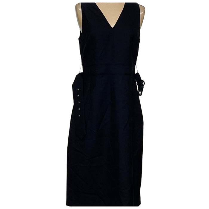 J. CREW Blue Wool Sheath Midi Dress - Women's Size 4