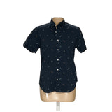 Nautica Men's Blue Cotton Short Sleeve Button-Up Shirt