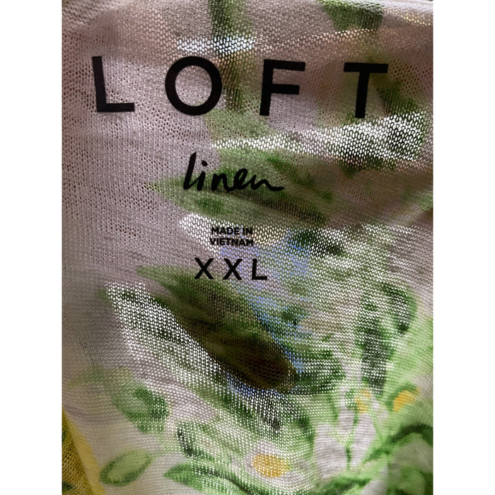 LOFT Multicolor Linen Blouse XXL Plus