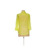 Chico's Yellow Ramie Canvas Button-Up Top