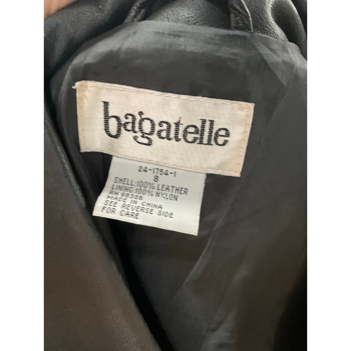 Bagatelle Black Leather Motorcycle Jacket - Women's Size 8