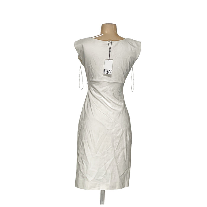 DVF White Sheath Dress, Size 2