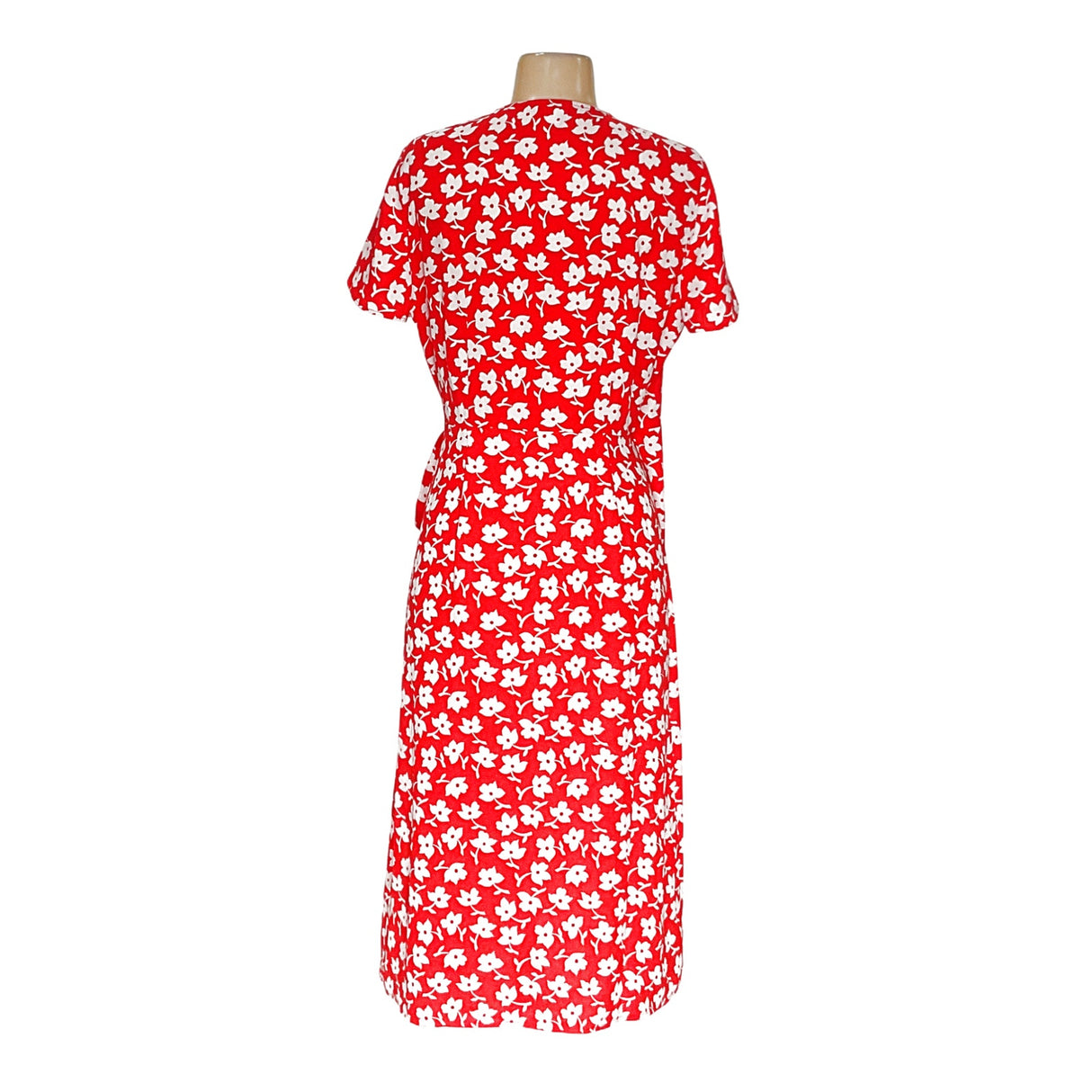 J.Crew Red Floral Wrap Midi Dress - Size 6