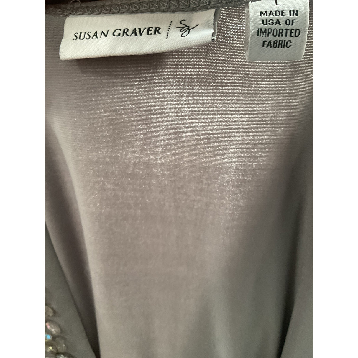 Susan Graver Gray Blouse - Women's Size L