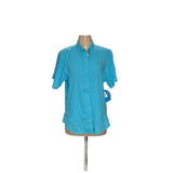 Columbia Women's Blue Button-Up Top - Size L