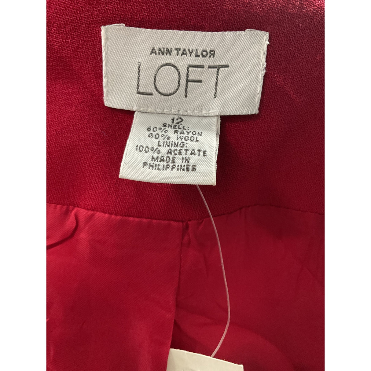 LOFT Red Rayon Overcoat - Size 12