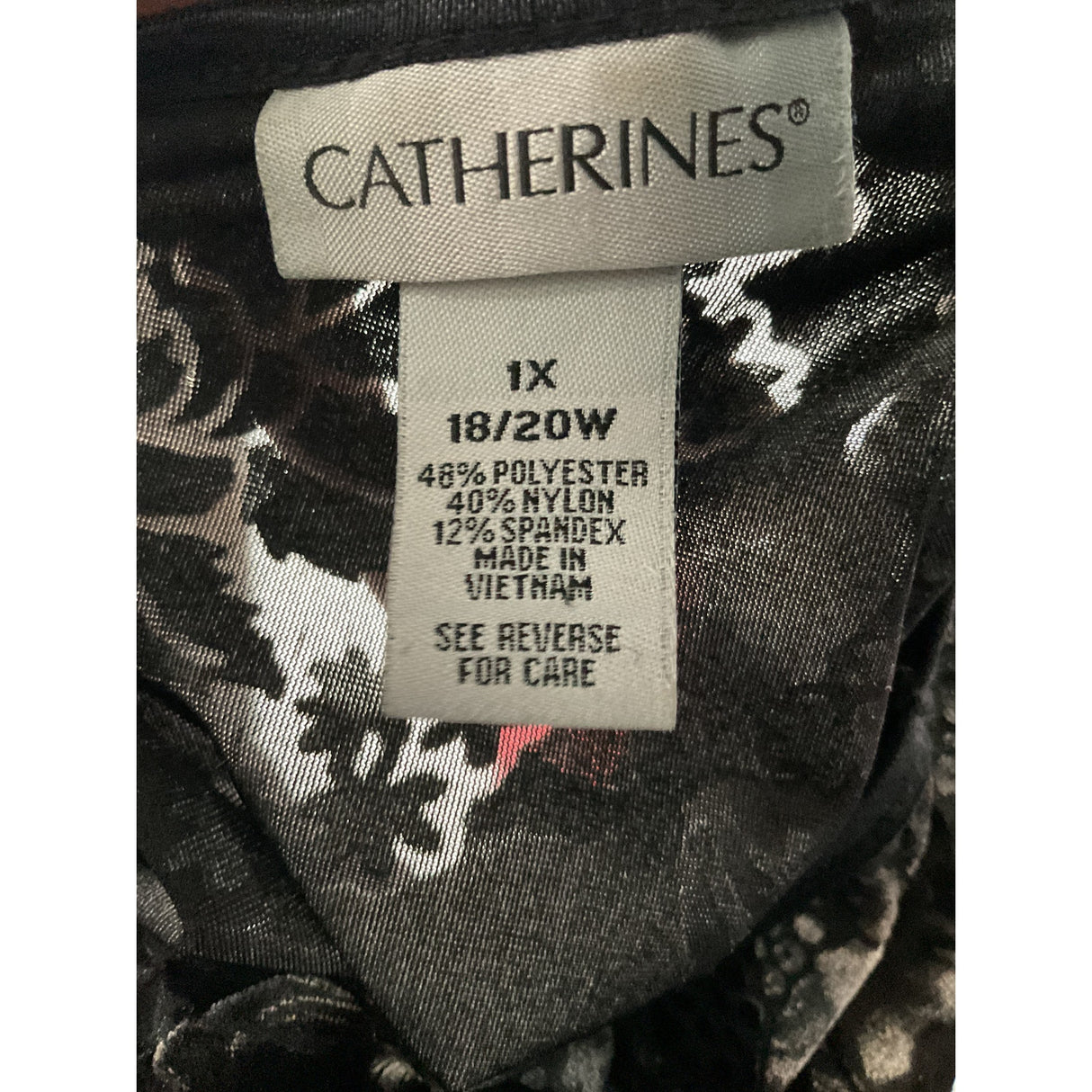 Catherines Black Lace Floral Blouse - Size 18/20w