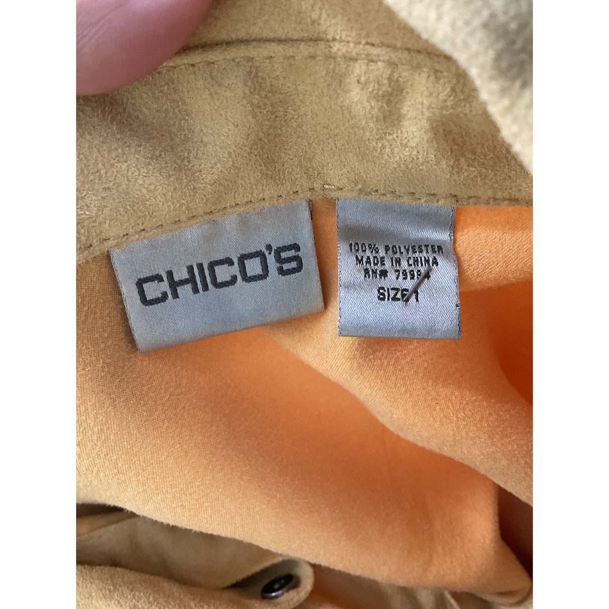 Chico's Yellow Plus Size Velvet Button-Up