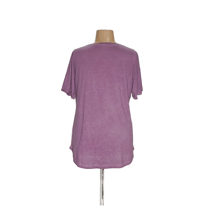 Soft Surroundings Purple Rayon Plus Size T-Shirt