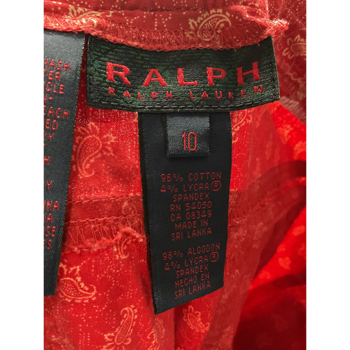 Ralph Lauren Red Capri Pants Size 10