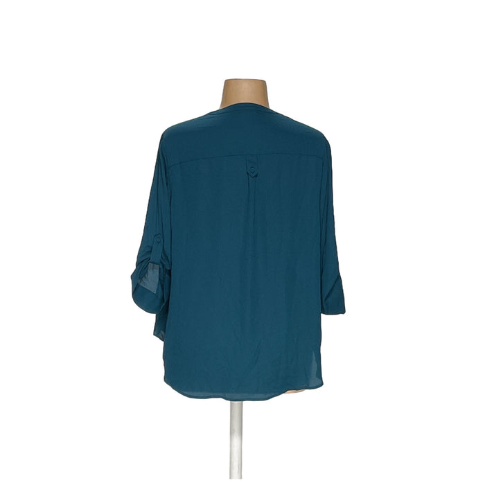 Torrid Blue Polyester Blouse (Size 2)