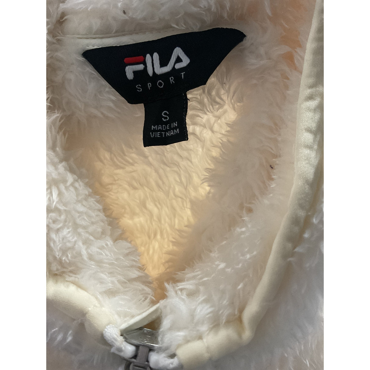 Fila White Women's Full Zip Polyester Sweater