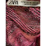 Zara Pink Paisley Crochet Pullover