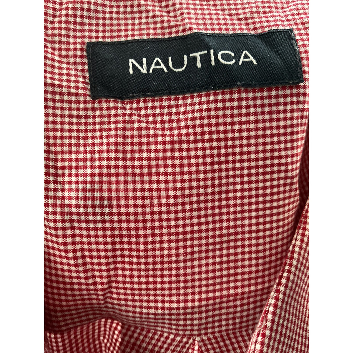 Nautica Men's Red Plaid Button-Down Shirt (L)