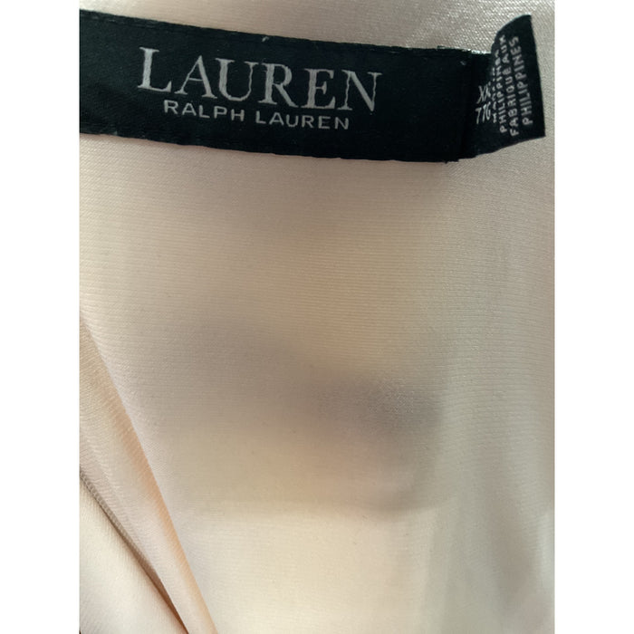 Plus Size Ralph Lauren Cream Knee-Length Shift Dress