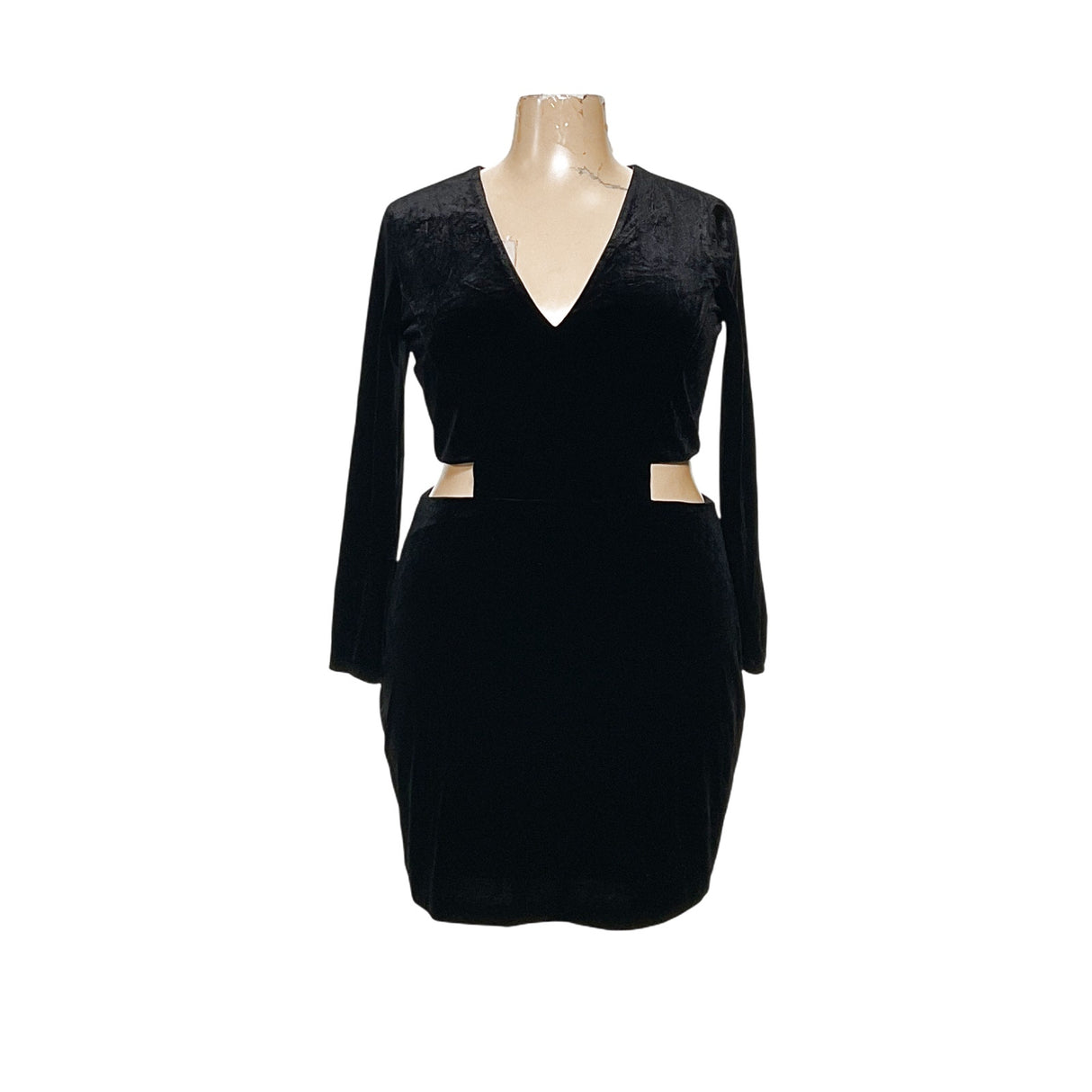 Express XL Black Velour Bodycon Dress