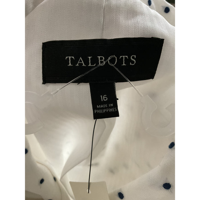 Talbots White Cotton Blazer - Women's Size 16