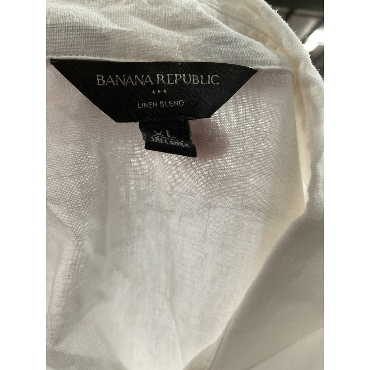 Banana Republic White Linen Button-Up Top XL