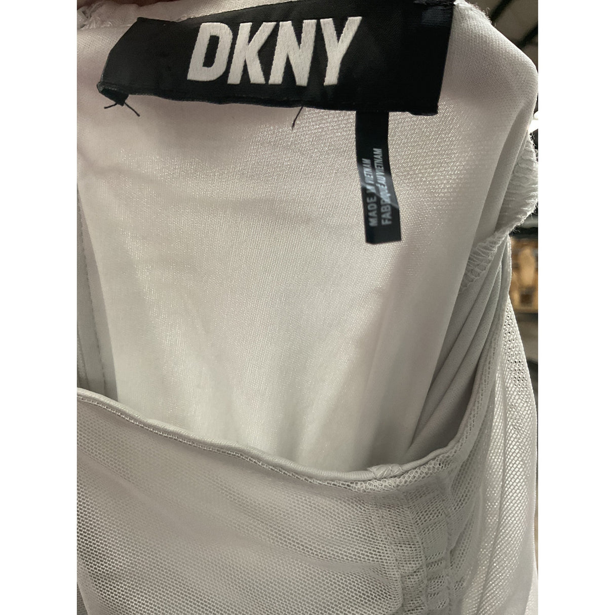 DKNY Gray Mesh Blouse M - Spring/Summer