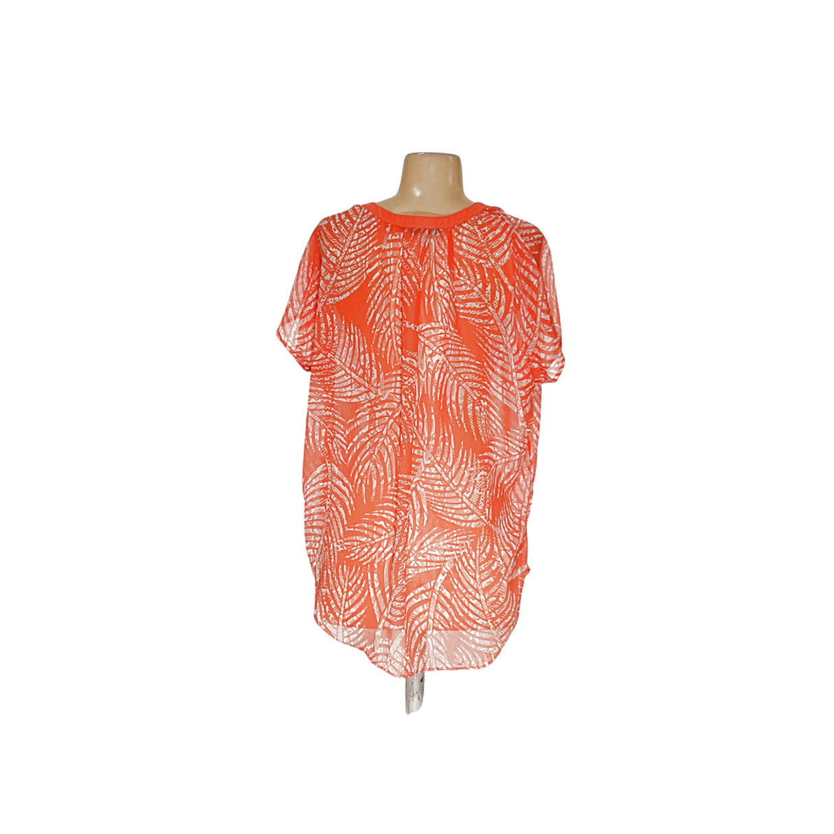 BR Orange Graphic Chiffon Top XS