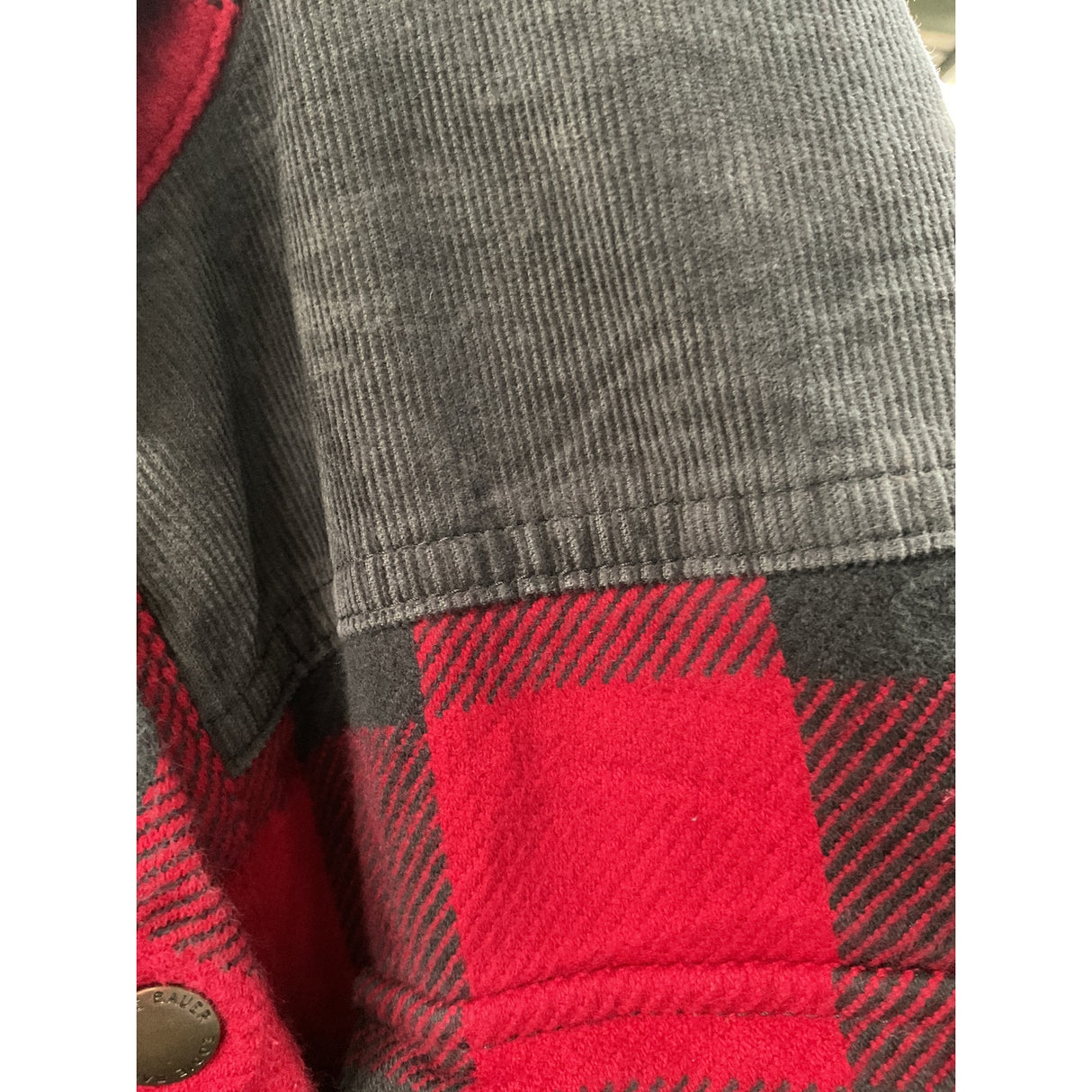 Eddie Bauer Multicolor Plaid Henley Sweater