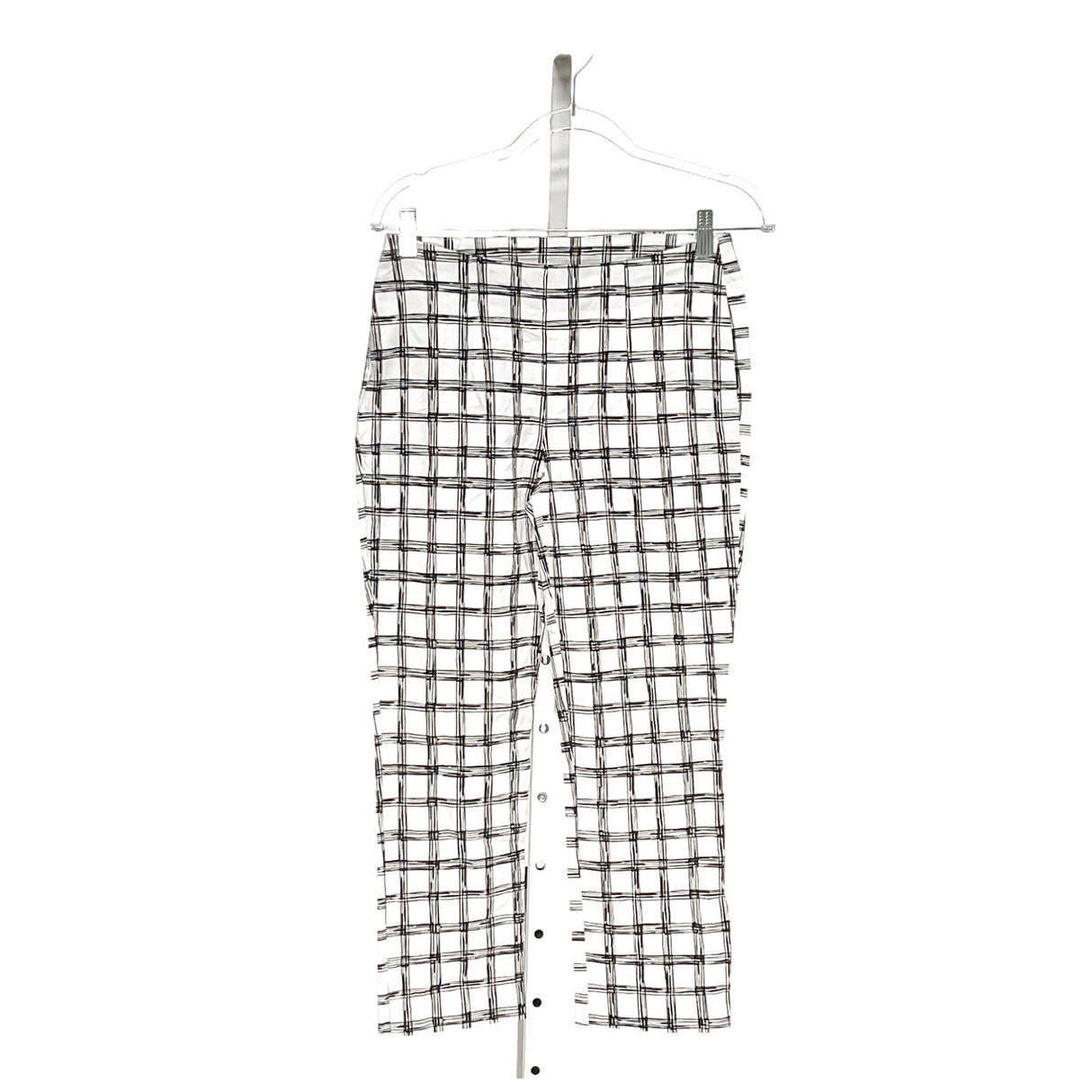 Chico's White Plaid Capri Pants - Size 000