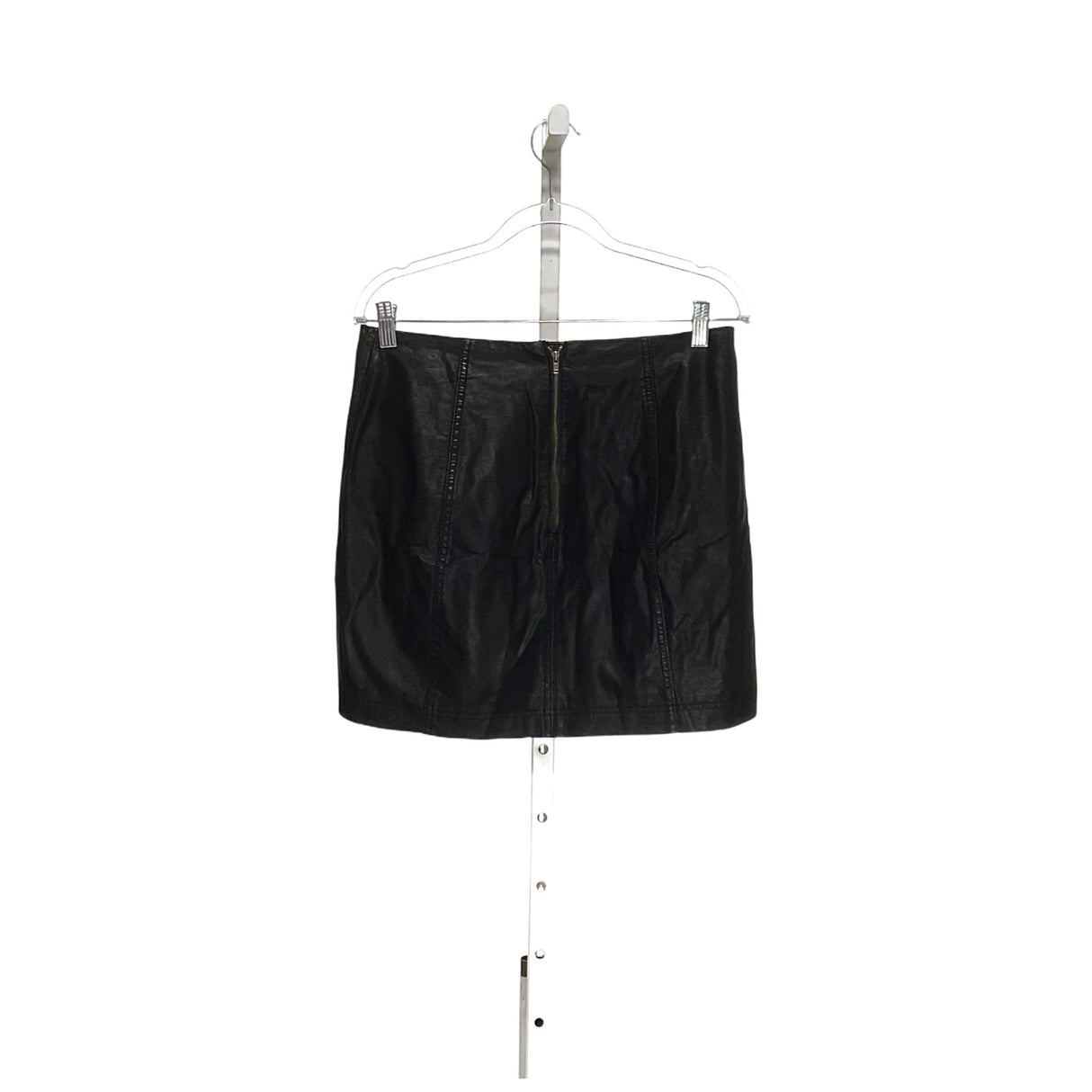 Free People Black Faux Leather Mini Skirt - Size 10