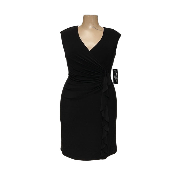 EVAN PICONE Black Wrap Dress - Women's Size 16