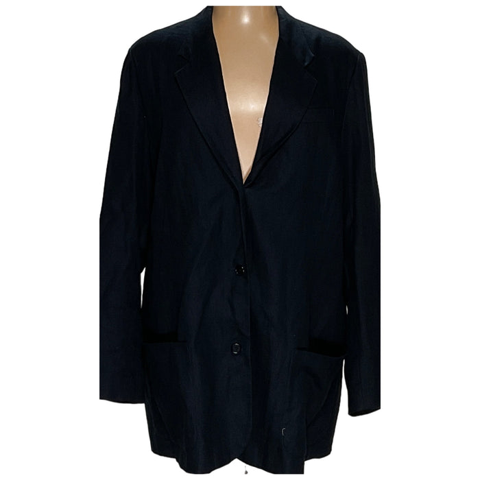 Eddie Bauer Blue Linen Blazer - Women's Plus 2XL