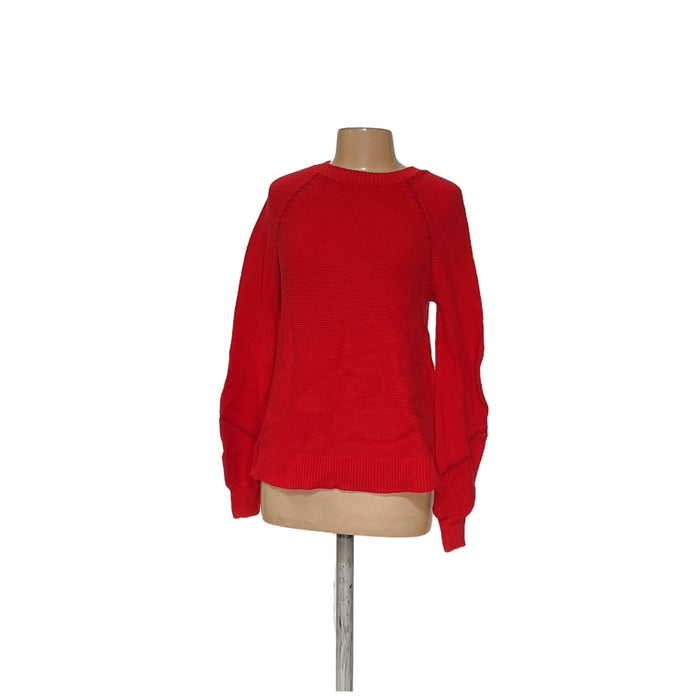 LOFT Red Cotton Pullover Sweater for Women