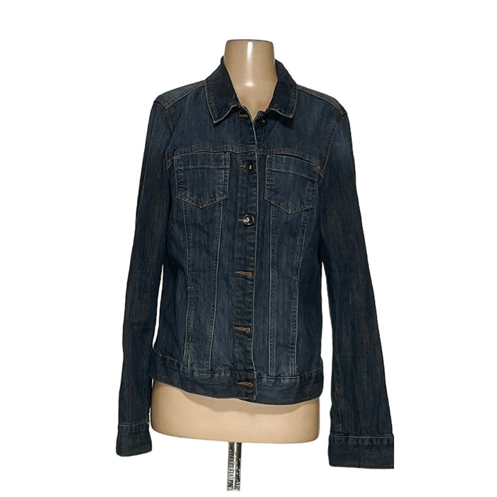 Nine West Blue Cotton Basic Jacket - Women's Medium