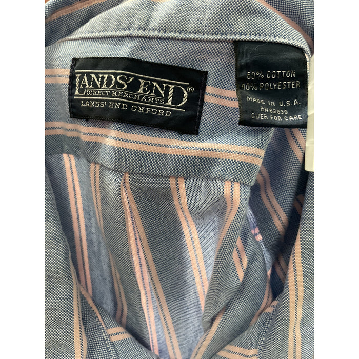 Lands' End Men's Button-Up Short Sleeve Shirt - Size L