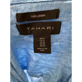 Tahari Blue Linen Blouse for Plus Size Women